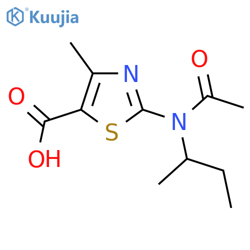 2-N-(butan-2-yl)acetamido-4-methyl-1,3-thiazole-5-carboxylic acid structure