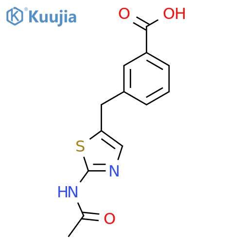 3-[(2-Acetamido-1,3-thiazol-5-yl)methyl]benzoic acid structure
