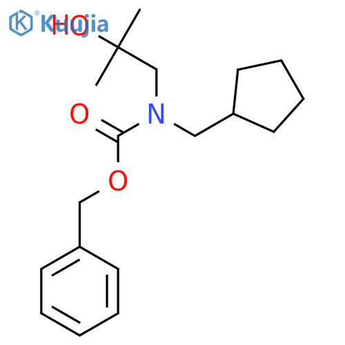 benzyl N-(cyclopentylmethyl)-N-(2-hydroxy-2-methylpropyl)carbamate structure