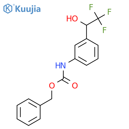 benzyl N-3-(2,2,2-trifluoro-1-hydroxyethyl)phenylcarbamate structure