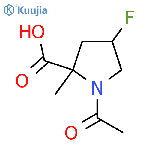 1-Acetyl-4-fluoro-2-methylpyrrolidine-2-carboxylic acid structure