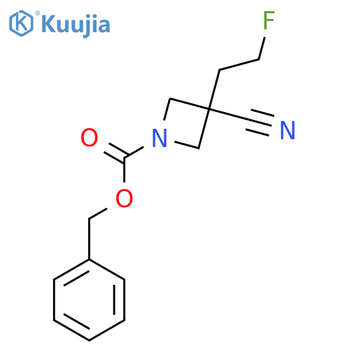 Benzyl 3-cyano-3-(2-fluoroethyl)azetidine-1-carboxylate structure