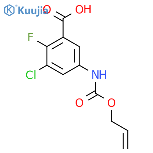 3-Chloro-2-fluoro-5-{[(prop-2-en-1-yloxy)carbonyl]amino}benzoic acid structure