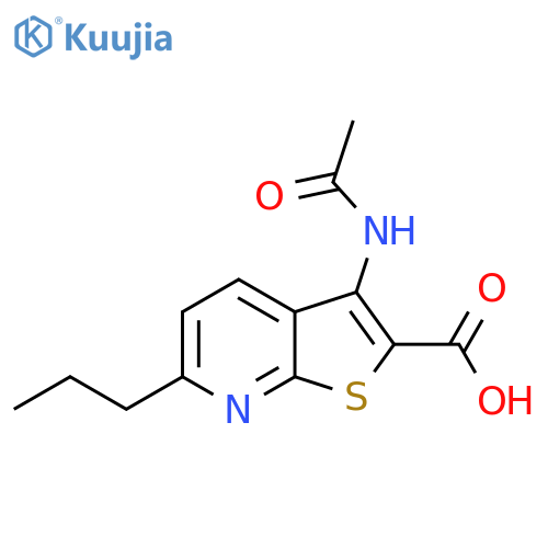 3-Acetamido-6-propylthieno[2,3-b]pyridine-2-carboxylic acid structure