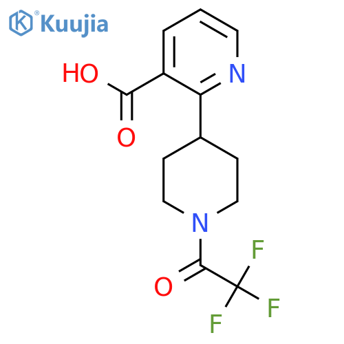2-1-(2,2,2-trifluoroacetyl)piperidin-4-ylpyridine-3-carboxylic acid structure