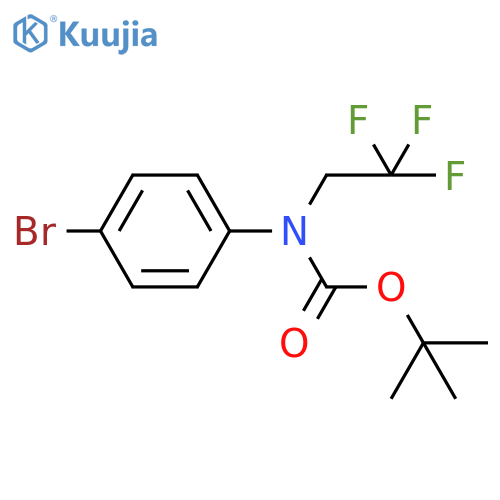 tert-butyl N-(4-bromophenyl)-N-(2,2,2-trifluoroethyl)carbamate structure
