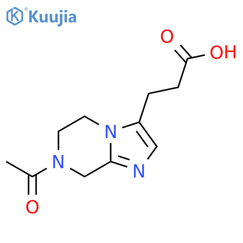 3-{7-acetyl-5H,6H,7H,8H-imidazo1,2-apyrazin-3-yl}propanoic acid structure
