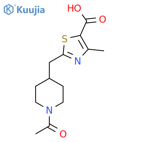 2-(1-acetylpiperidin-4-yl)methyl-4-methyl-1,3-thiazole-5-carboxylic acid structure