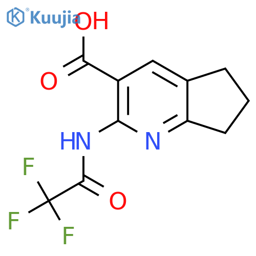 2-(2,2,2-trifluoroacetamido)-5H,6H,7H-cyclopenta[b]pyridine-3-carboxylic acid structure