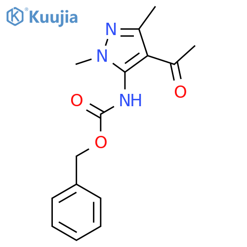 benzyl N-(4-acetyl-1,3-dimethyl-1H-pyrazol-5-yl)carbamate structure
