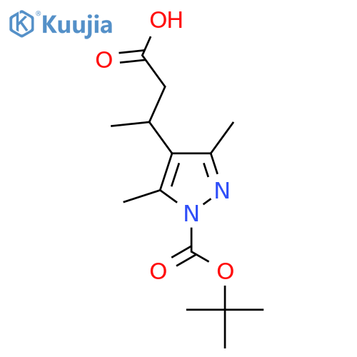 3-{1-(tert-butoxy)carbonyl-3,5-dimethyl-1H-pyrazol-4-yl}butanoic acid structure