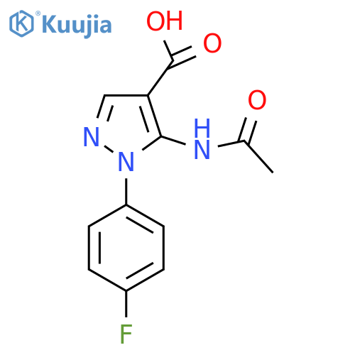 5-acetamido-1-(4-fluorophenyl)-1H-pyrazole-4-carboxylic acid structure