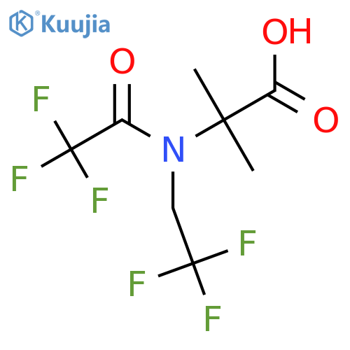 2-methyl-2-[2,2,2-trifluoro-N-(2,2,2-trifluoroethyl)acetamido]propanoic acid structure