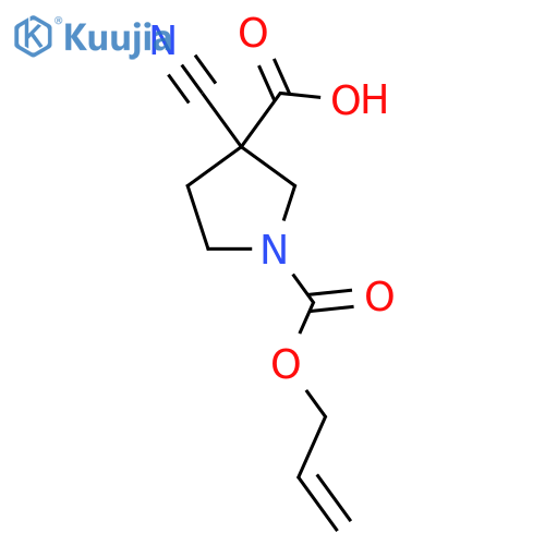 3-cyano-1-(prop-2-en-1-yloxy)carbonylpyrrolidine-3-carboxylic acid structure