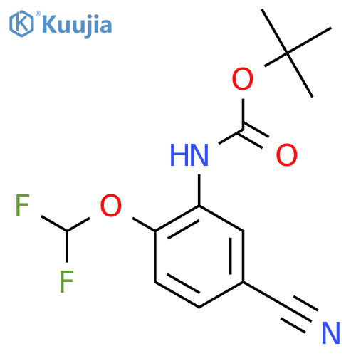 tert-butyl N-5-cyano-2-(difluoromethoxy)phenylcarbamate structure