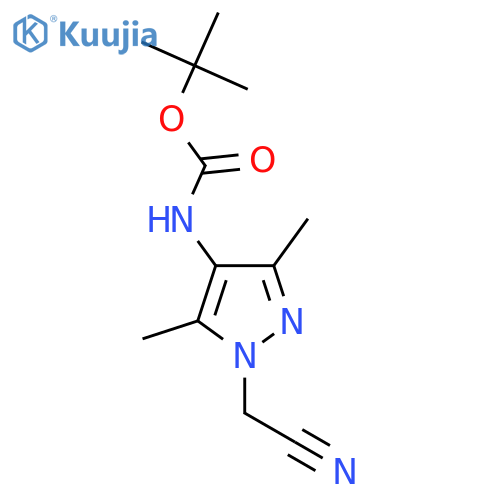 tert-butyl N-1-(cyanomethyl)-3,5-dimethyl-1H-pyrazol-4-ylcarbamate structure