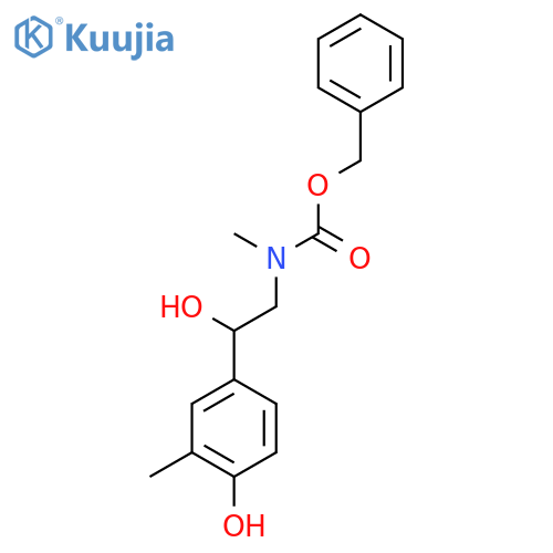 benzyl N-2-hydroxy-2-(4-hydroxy-3-methylphenyl)ethyl-N-methylcarbamate structure