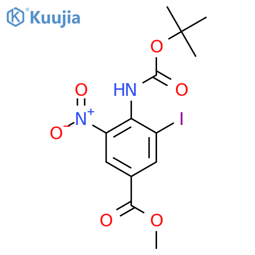 Methyl 4-{[(tert-butoxy)carbonyl]amino}-3-iodo-5-nitrobenzoate structure