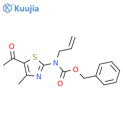 benzyl N-(5-acetyl-4-methyl-1,3-thiazol-2-yl)-N-(prop-2-en-1-yl)carbamate structure