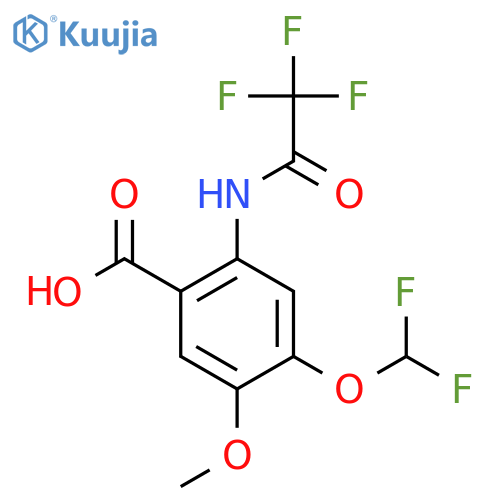 4-(Difluoromethoxy)-5-methoxy-2-(2,2,2-trifluoroacetamido)benzoic acid structure