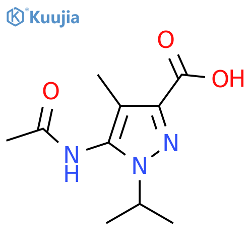 5-acetamido-4-methyl-1-(propan-2-yl)-1H-pyrazole-3-carboxylic acid structure