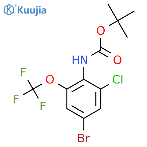 tert-butyl N-4-bromo-2-chloro-6-(trifluoromethoxy)phenylcarbamate structure