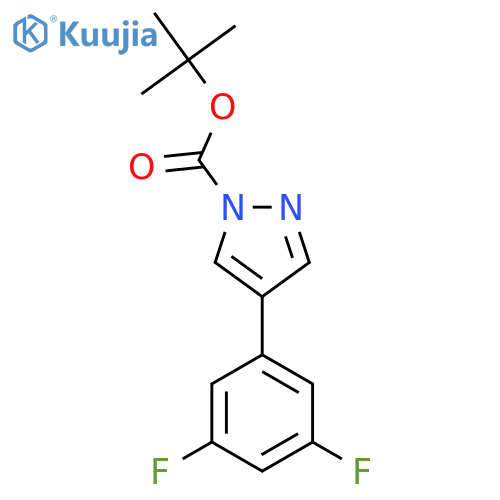tert-butyl 4-(3,5-difluorophenyl)-1H-pyrazole-1-carboxylate structure