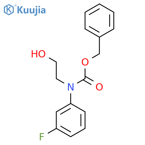 benzyl N-(3-fluorophenyl)-N-(2-hydroxyethyl)carbamate structure