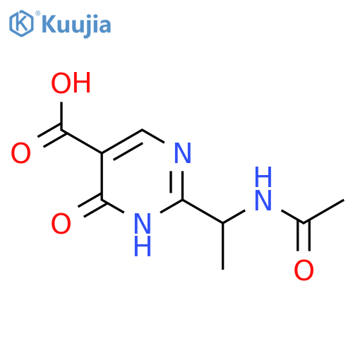 2-(1-Acetamidoethyl)-6-oxo-1,6-dihydropyrimidine-5-carboxylic acid structure