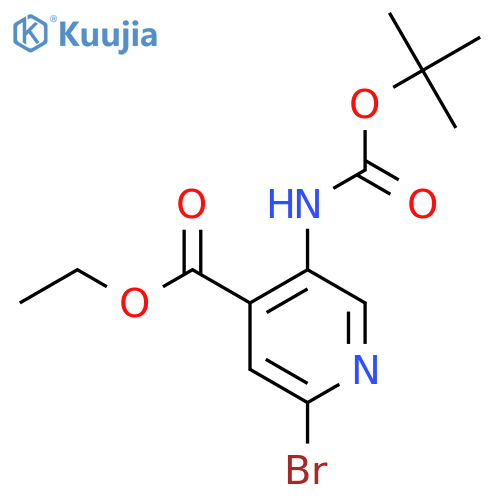 Ethyl 2-bromo-5-((tert-butoxycarbonyl)amino)isonicotinate structure