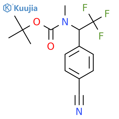 tert-butyl N-1-(4-cyanophenyl)-2,2,2-trifluoroethyl-N-methylcarbamate structure