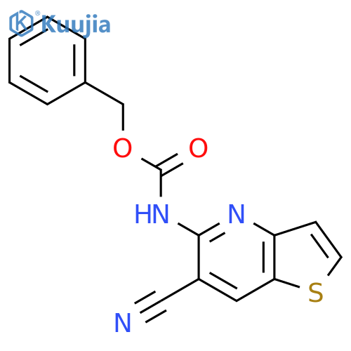 benzyl N-{6-cyanothieno[3,2-b]pyridin-5-yl}carbamate structure