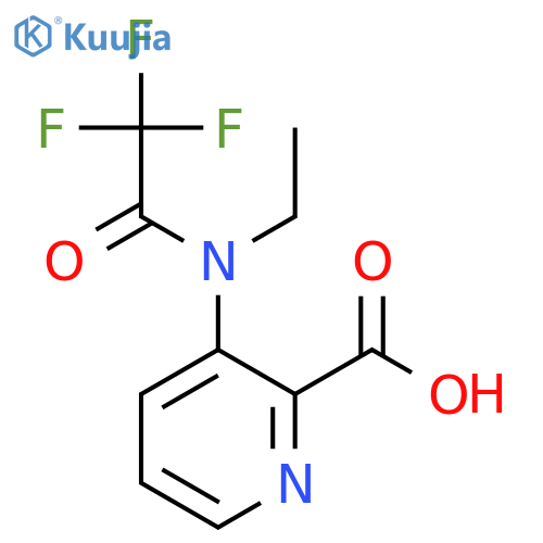 3-(N-ethyl-2,2,2-trifluoroacetamido)pyridine-2-carboxylic acid structure