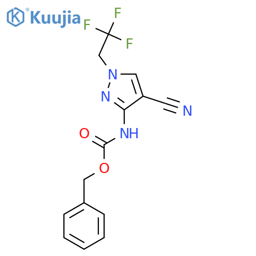 benzyl N-4-cyano-1-(2,2,2-trifluoroethyl)-1H-pyrazol-3-ylcarbamate structure