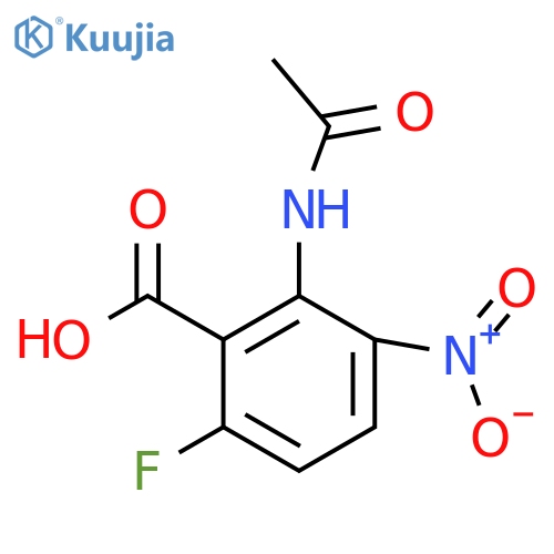 2-Acetamido-6-fluoro-3-nitrobenzoic acid structure