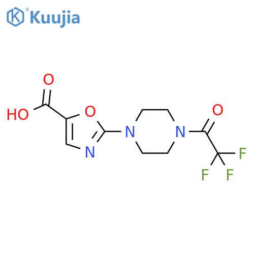 2-4-(2,2,2-trifluoroacetyl)piperazin-1-yl-1,3-oxazole-5-carboxylic acid structure