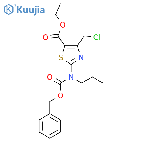 ethyl 2-{(benzyloxy)carbonyl(propyl)amino}-4-(chloromethyl)-1,3-thiazole-5-carboxylate structure