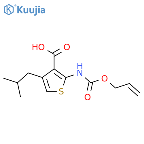 4-(2-methylpropyl)-2-{(prop-2-en-1-yloxy)carbonylamino}thiophene-3-carboxylic acid structure