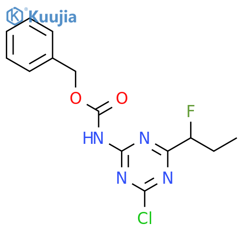 benzyl N-[4-chloro-6-(1-fluoropropyl)-1,3,5-triazin-2-yl]carbamate structure