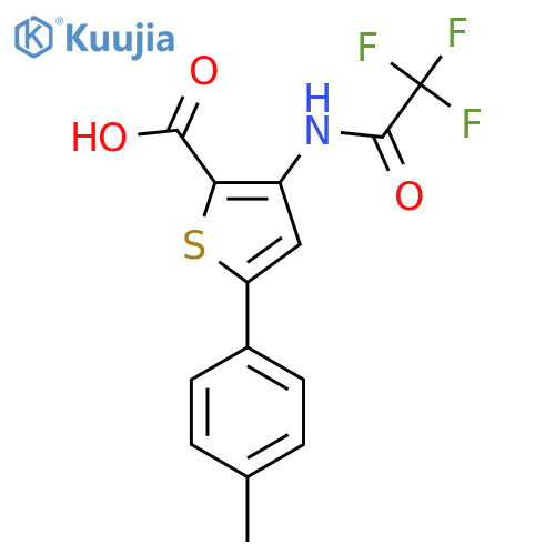5-(4-Methylphenyl)-3-(2,2,2-trifluoroacetamido)thiophene-2-carboxylic acid structure