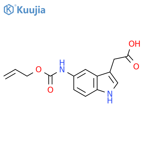 2-(5-{[(prop-2-en-1-yloxy)carbonyl]amino}-1H-indol-3-yl)acetic acid structure