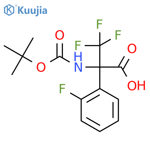 2-{(tert-butoxy)carbonylamino}-3,3,3-trifluoro-2-(2-fluorophenyl)propanoic acid structure