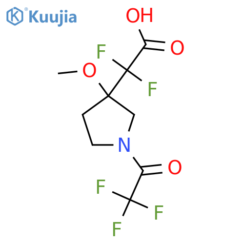 2,2-difluoro-2-3-methoxy-1-(2,2,2-trifluoroacetyl)pyrrolidin-3-ylacetic acid structure