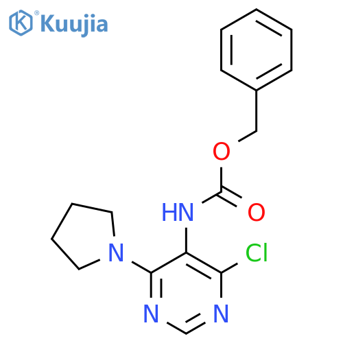 benzyl N-4-chloro-6-(pyrrolidin-1-yl)pyrimidin-5-ylcarbamate structure