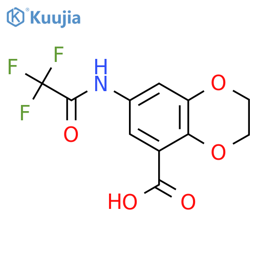7-(2,2,2-Trifluoroacetamido)-2,3-dihydro-1,4-benzodioxine-5-carboxylic acid structure