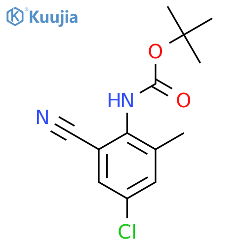tert-butyl N-(4-chloro-2-cyano-6-methylphenyl)carbamate structure