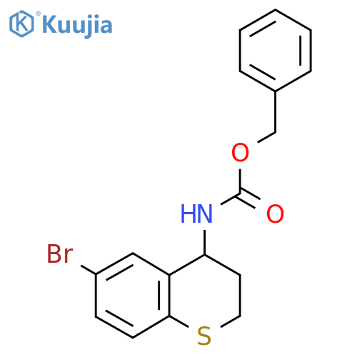 benzyl N-(6-bromo-3,4-dihydro-2H-1-benzothiopyran-4-yl)carbamate structure