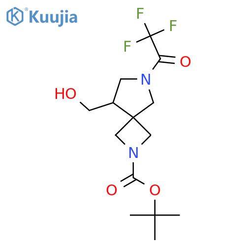 Tert-butyl 8-(hydroxymethyl)-6-(trifluoroacetyl)-2,6-diazaspiro[3.4]octane-2-carboxylate structure