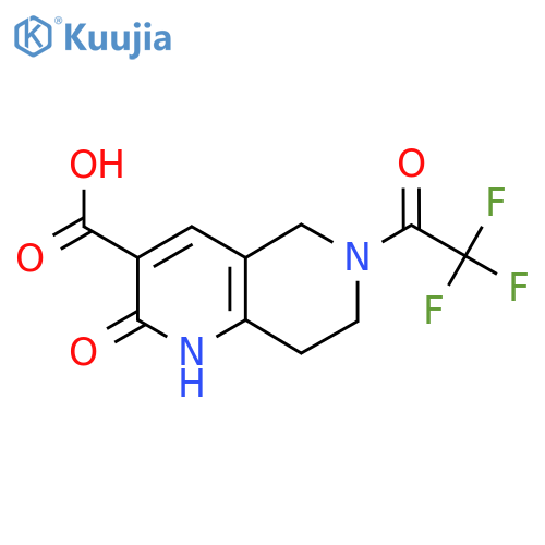 2-Oxo-6-(2,2,2-trifluoroacetyl)-1,2,5,6,7,8-hexahydro-1,6-naphthyridine-3-carboxylic acid structure