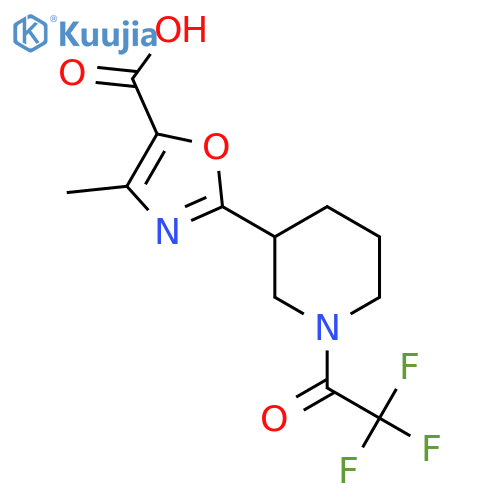 4-methyl-2-1-(2,2,2-trifluoroacetyl)piperidin-3-yl-1,3-oxazole-5-carboxylic acid structure